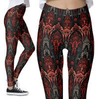 Vermelho, Preto, Cinza Lace de Filigrana Gótica