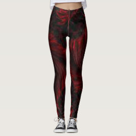 Legging Vermelho Preto Marrom Verde abstrato simples Cor l
