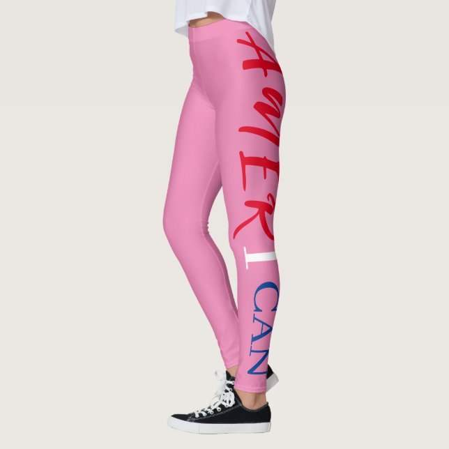 Legging Vermelho-rosa, branco-azul, mulher negra africana (Esquerda)