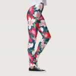Legging Vermelho rosa-mão Flores do Cosmos Vermelho Cor-de<br><div class="desc">Volte para estas leggings super divertidas que apresentam um padrão de flores cor-de-rosa vermelhas e brancas do Cosmos. Perfeito para um evento especial,  treino na academia,  festa de jardim ou festival.</div>