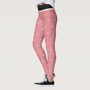 Legging Vermelho Rosa Preto Branco Pontos Polka