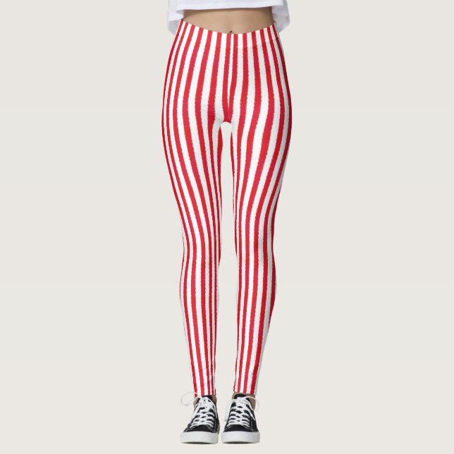Legging Vermelho Stripe Watercolor (Frente)