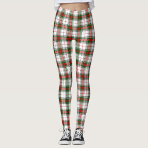 Legging Vermelho, verde e branco clássicos do ~ da xadrez