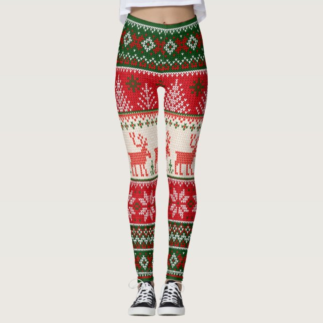 Legging Vermelho Verde Natal (Frente)