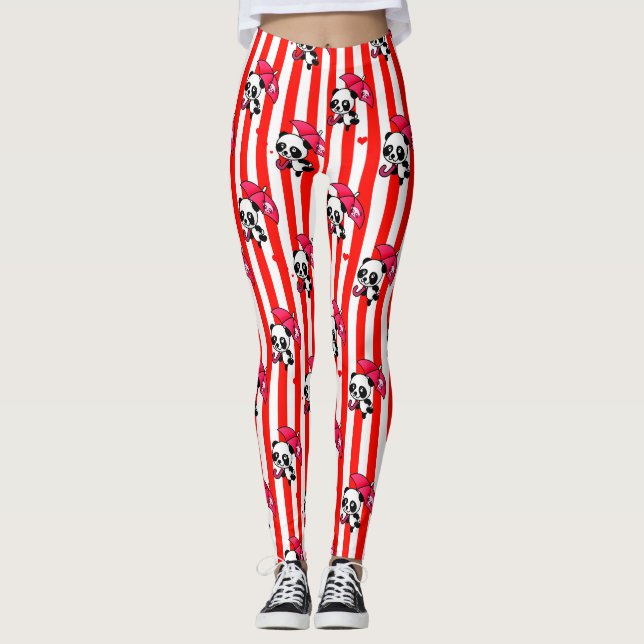 Legging Vermelho White Stripes Cugado (Frente)