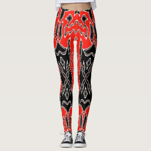Legging Vermelhos e pretos sem soltura "Ratti_Creative_Art