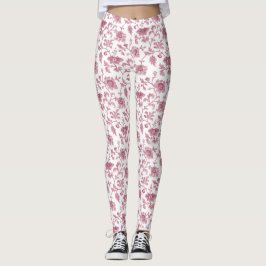 Legging Vermelhos florais e brancos