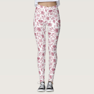 Legging Vermelhos florais e brancos