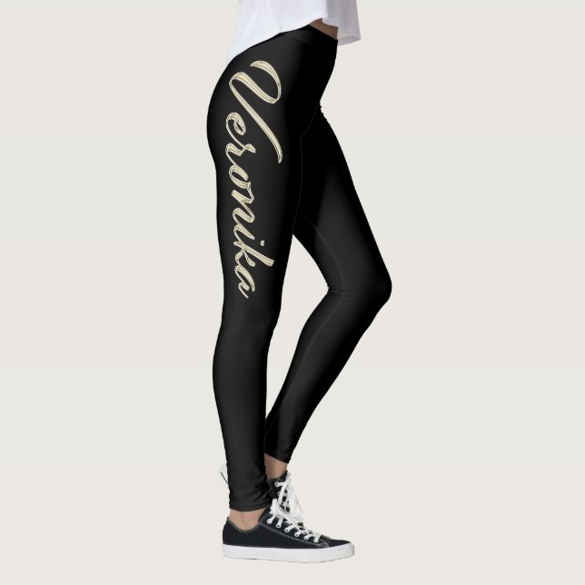 Legging Veronika white gold Handwriting Hose (Direita)