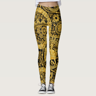 Legging Versace Barocco MRHNVRL padrão de design. Barroco