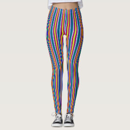 Legging Verticais Verticais Amarelos Vermelhos