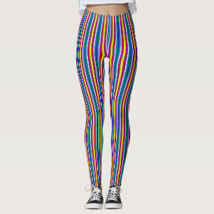 Legging Verticais Verticais Amarelos Vermelhos