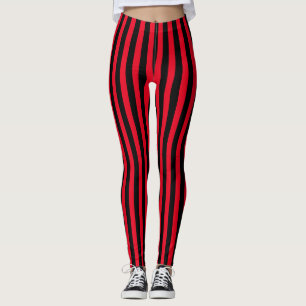 Legging Vertical Mínimo Moderno Vermelho e Preto - Fitas