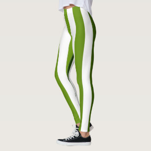 Legging Vertical Striped Designer ~ Verde ~ Branco ~