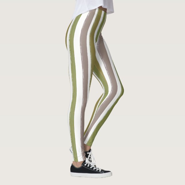Legging Vertical Stripes Verde e Tonelado (Direita)