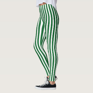 Legging Vertical Verde-Natal e Branco - Riscado Vertical