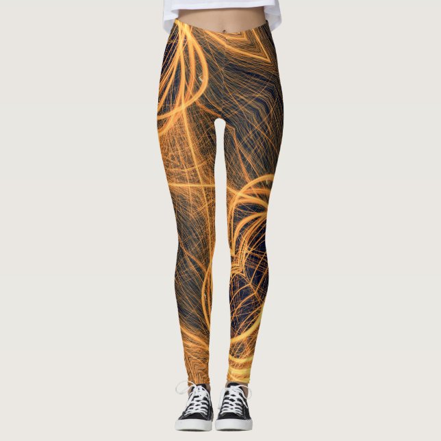Legging Véspera de ano novo Fireworks - Power yoga Ir (Frente)