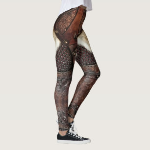 Legging Vest Armor Brown Leather Abstrato