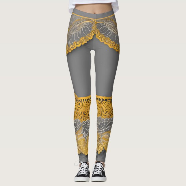 Legging Vestido com renda arte de IA (Frente)