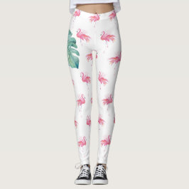 Legging Vestuário De Flamingo Rosa Tropical