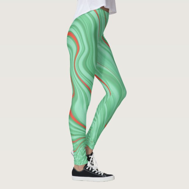 Legging Vestuário em curvas com tons verdes claros de ment (Direita)
