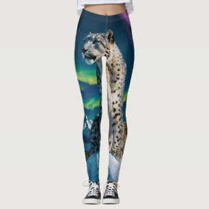 Legging “Viajante do Céu do Norte” – Retrato de Leopardo d