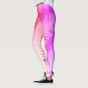 Legging Víblias Tropicais Positivas A Árvore Palm Deixa Le