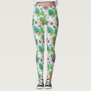 Legging Vibrações da Praia Tropical do Cão Maltês