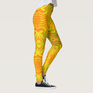 Legging Vibrações do Sunburst em amarelo/laranja/verde