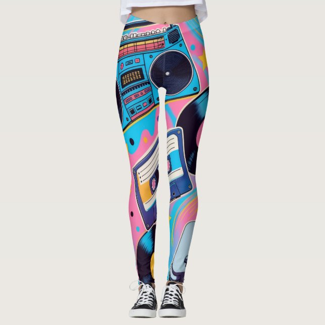 Legging vibrant 90s pop culture-inspired design (Frente)