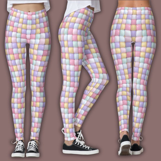 Legging Vibrant Candy Pattern | Pastel Bubble Gum (Criador carregado)