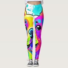 Legging Vibrant Frenchie Bulldog Puppy Art