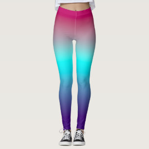 Legging Vibrant Magenta to Deep Purple Smooth Abstract 