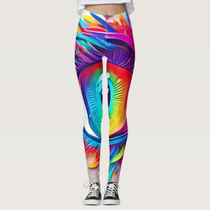 Legging Vibrant Neon Eye Abstrato