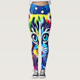 Legging Vibrant Neon Gatinho Art