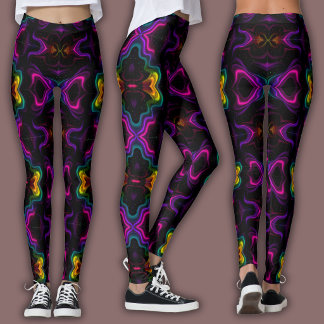 Legging Vibrant Psychedelic Pattern | Neon Kaleidoscope