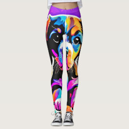 Legging Vibrant Puppy Trabalho de arte