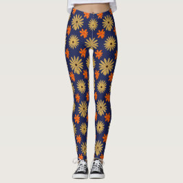 Legging Vibrant Retro Daisy Floral Seamless Pattern Leggin