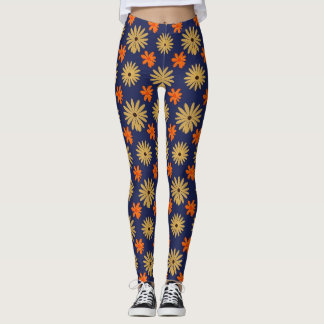 Legging Vibrant Retro Daisy Floral Seamless Pattern Leggin