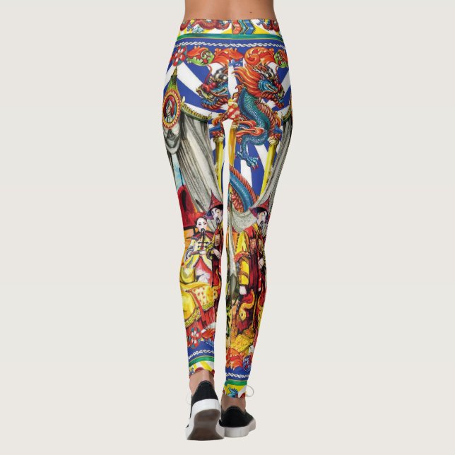 Legging Vibrant Traditional Asian Dragon & Folk Art Design (Verso)