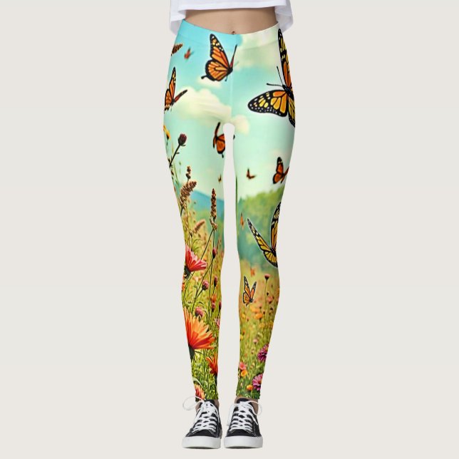 Legging Vibrant Wildflower Butterfly Joy Design (Frente)