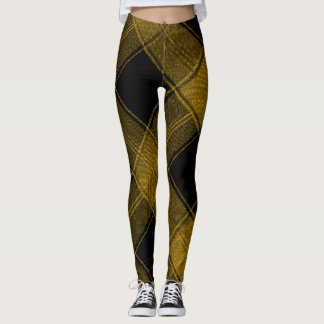 Legging Vibrant Yellow and Black Buffalo Plaid Leggings, 