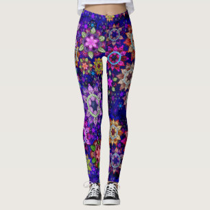 Legging Vibrante Explosão de Aquarela Mandalas
