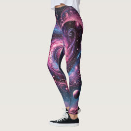 Legging Vibrante Galáxia em Espiral Feminina