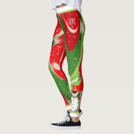 Legging Vibrante Natal Neve com Snowman na Abstrato