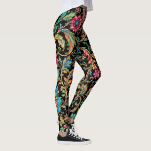 Legging Vibrante padrão boêmio floral paisley persa