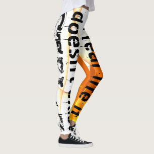 Legging Vida real não há desfazer, versão do nerd - laranj