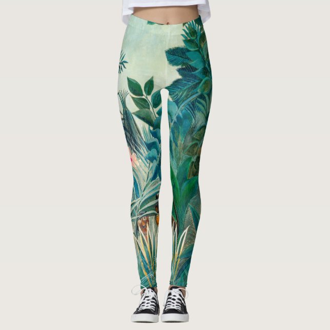 Legging Vida selvagem na pintura tropical da selva (Frente)