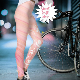 Legging Videiras e flores sobre o pêssego e espirais