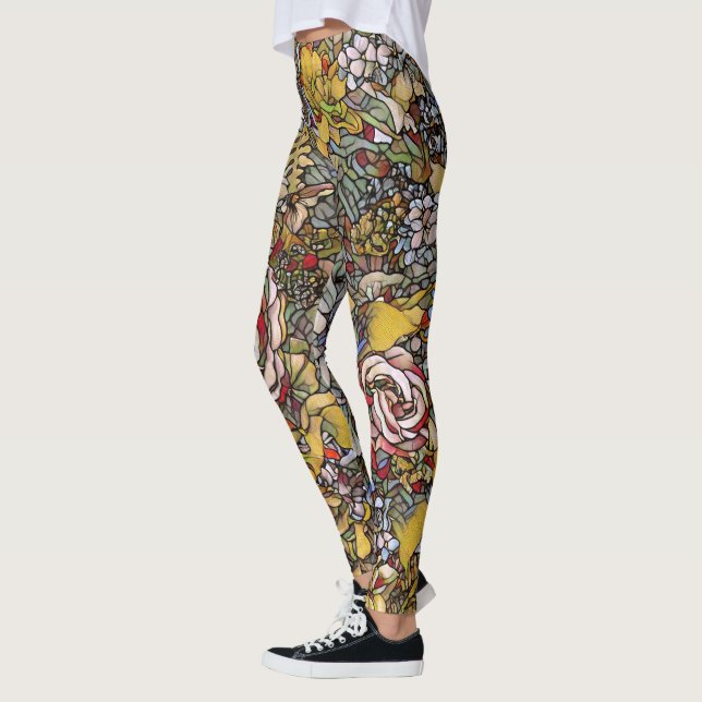 Legging Vidro Arrefecido Floral Botânico (Esquerda)